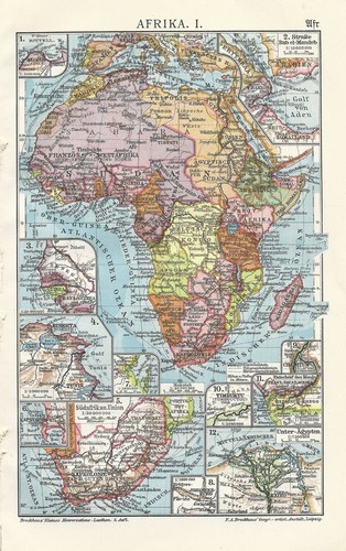 1911 afrika alte landkarten - alte,