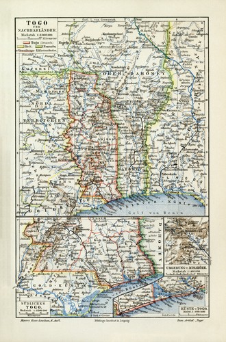 Togo historische landkarte - historische,