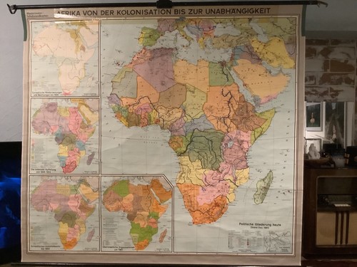 Vintage schulwandkarte afrika - vintage,