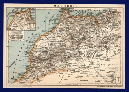 Landkarte 1900 marokko - 1900,