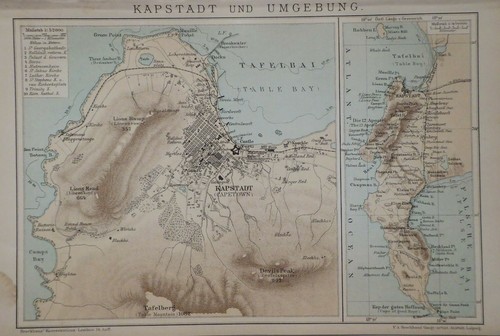 Landkarte afrika kapstadt und - kapstadt,