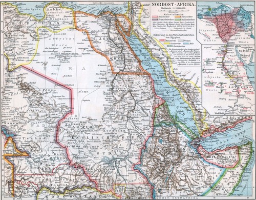 Landkarte nordost afrika - landkarte., nordost-afrika