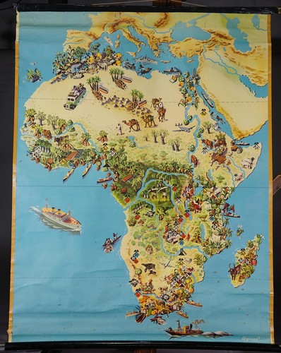 Schulwandkarte rollbild afrika - schulwandkarte,